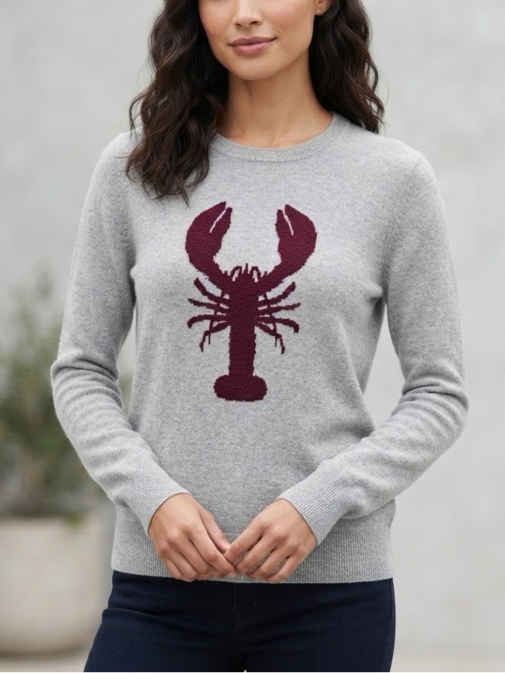 J. Crew Lobster Motif Sweater Size S